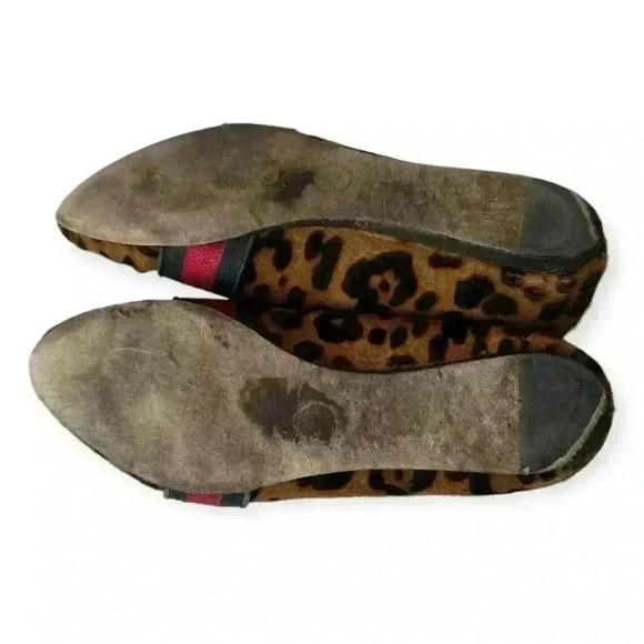 Veronica Beard Griffin Leopard Animal Print Cow Hide Fur Loafer Flats 36.5 - Picture 5 of 7